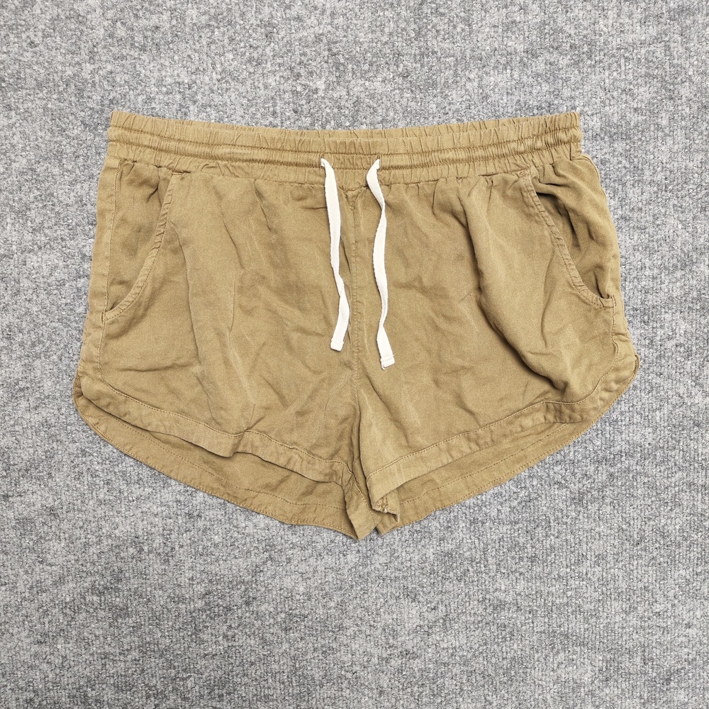 Billabong Shorts Womens Large Beige Twill Chino Elastic Waist Drawstring Beach